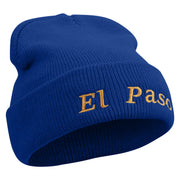 El Paso Logo Embroidered Super Stretch Knit Watch Cap Beanie - Royal OSFM