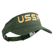USSF Gold Letter Design Embroidered Pro Style Cotton Twill Washed Visor - Olive OSFM