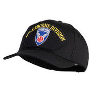 11th Airborne Division Patched Solid Cotton Twill Pro Style Cap - Black OSFM