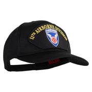 11th Airborne Division Patched Solid Cotton Twill Pro Style Cap - Black OSFM
