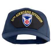 11th Airborne Division Patched Solid Cotton Twill Pro Style Cap - Navy OSFM