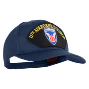 11th Airborne Division Patched Solid Cotton Twill Pro Style Cap - Navy OSFM