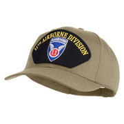 11th Airborne Division Patched Solid Cotton Twill Pro Style Cap - Khaki OSFM