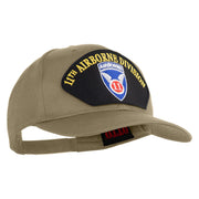 11th Airborne Division Patched Solid Cotton Twill Pro Style Cap - Khaki OSFM