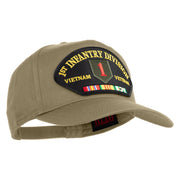 1st Infantry Division Vietnam Veteran Patched Solid Cotton Twill 5 Panel Prostyle Snap Cap - Khaki OSFM