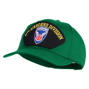 11th Airborne Division Patched Solid Cotton Twill Pro Style Cap - Kelly OSFM