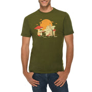 Shroomy Sunset Graphic Design Deluxe Jersey T-Shirt