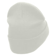 Offroad Embroidered 12 Inch Long Knitted Beanie - White OSFM