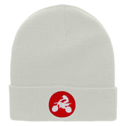 Offroad Embroidered 12 Inch Long Knitted Beanie - White OSFM