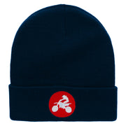 Offroad Embroidered 12 Inch Long Knitted Beanie - Navy OSFM