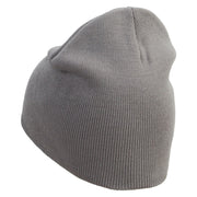 Ouch Embroidered 8 inch Acrylic Short Beanie - Grey OSFM