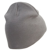 Ouch Embroidered 8 inch Acrylic Short Beanie - Grey OSFM