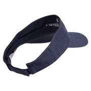 US Space Force Grey Letter Design Embroidered Pro Style Cotton Twill Washed Visor - Navy OSFM