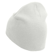 Ouch Embroidered 8 inch Acrylic Short Beanie - White OSFM