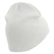 Ouch Embroidered 8 inch Acrylic Short Beanie - White OSFM