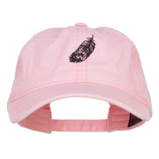 Feather Embroidered Washed Cap