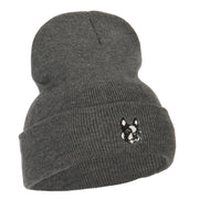 Boston Terrier Dog Face Embroidered Long Beanie