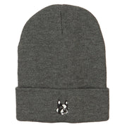 Boston Terrier Dog Face Embroidered Long Beanie