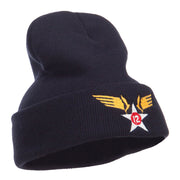 12th Air Force Badge Embroidered Cuff Beanie