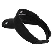 US Space Force Grey Letter Design Embroidered Pro Style Cotton Twill Washed Visor - Black OSFM