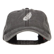 Feather Embroidered Washed Cap