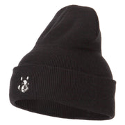 Boston Terrier Dog Face Embroidered Long Beanie