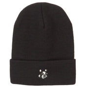 Boston Terrier Dog Face Embroidered Long Beanie