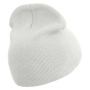 Aqua Ship and Bottle Embroidered 12 inch Acrylic Cuffed Long Beanie - White OSFM