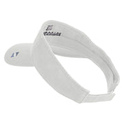 US Space Force Grey Letter Design Embroidered Pro Style Cotton Twill Washed Visor - White OSFM