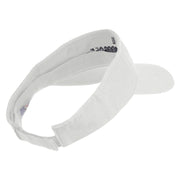 US Space Force Grey Letter Design Embroidered Pro Style Cotton Twill Washed Visor - White OSFM