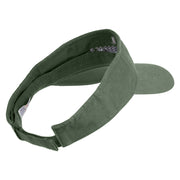 US Space Force Grey Letter Design Embroidered Pro Style Cotton Twill Washed Visor - Olive OSFM