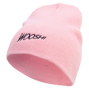 Woosh Embroidered Short Beanie - Pink OSFM