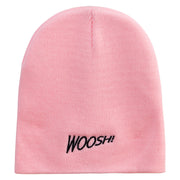 Woosh Embroidered Short Beanie - Pink OSFM