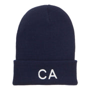 CA California Embroidered Cuff Beanie