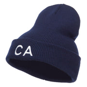 CA California Embroidered Cuff Beanie