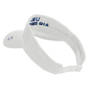 US Air Force Navy Letter Design Embroidered Pro Style Cotton Twill Washed Visor - White OSFM