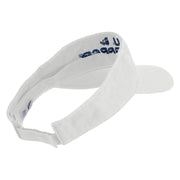 US Air Force Navy Letter Design Embroidered Pro Style Cotton Twill Washed Visor - White OSFM