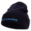 Milwaukee Wisconsin Logo Embroidered Super Stretch Knit Watch Cap Beanie - Black OSFM