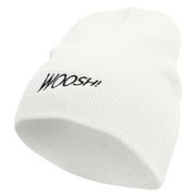 Woosh Embroidered Short Beanie - White OSFM