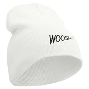 Woosh Embroidered Short Beanie - White OSFM