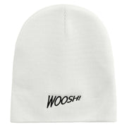 Woosh Embroidered Short Beanie - White OSFM