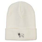 French Bulldog Embroidered Long Beanie