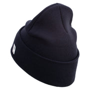 United States Marines Semper Fi Logo Embroidered 12 Inch Solid Knit Cuff Long Beanie Made in USA - Navy OSFM