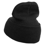 Made in USA Initial B and Sunset Stretch ECO Cotton Long Beanie - Black OSFM