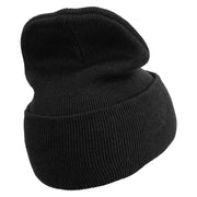 Made in USA Initial B and Sunset Stretch ECO Cotton Long Beanie - Black OSFM