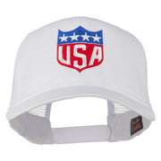 USA Flag Badge Embroidered Mesh Back Cap