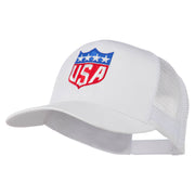 USA Flag Badge Embroidered Mesh Back Cap