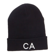 CA California Embroidered Cuff Beanie