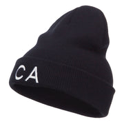 CA California Embroidered Cuff Beanie