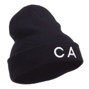 CA California Embroidered Cuff Beanie